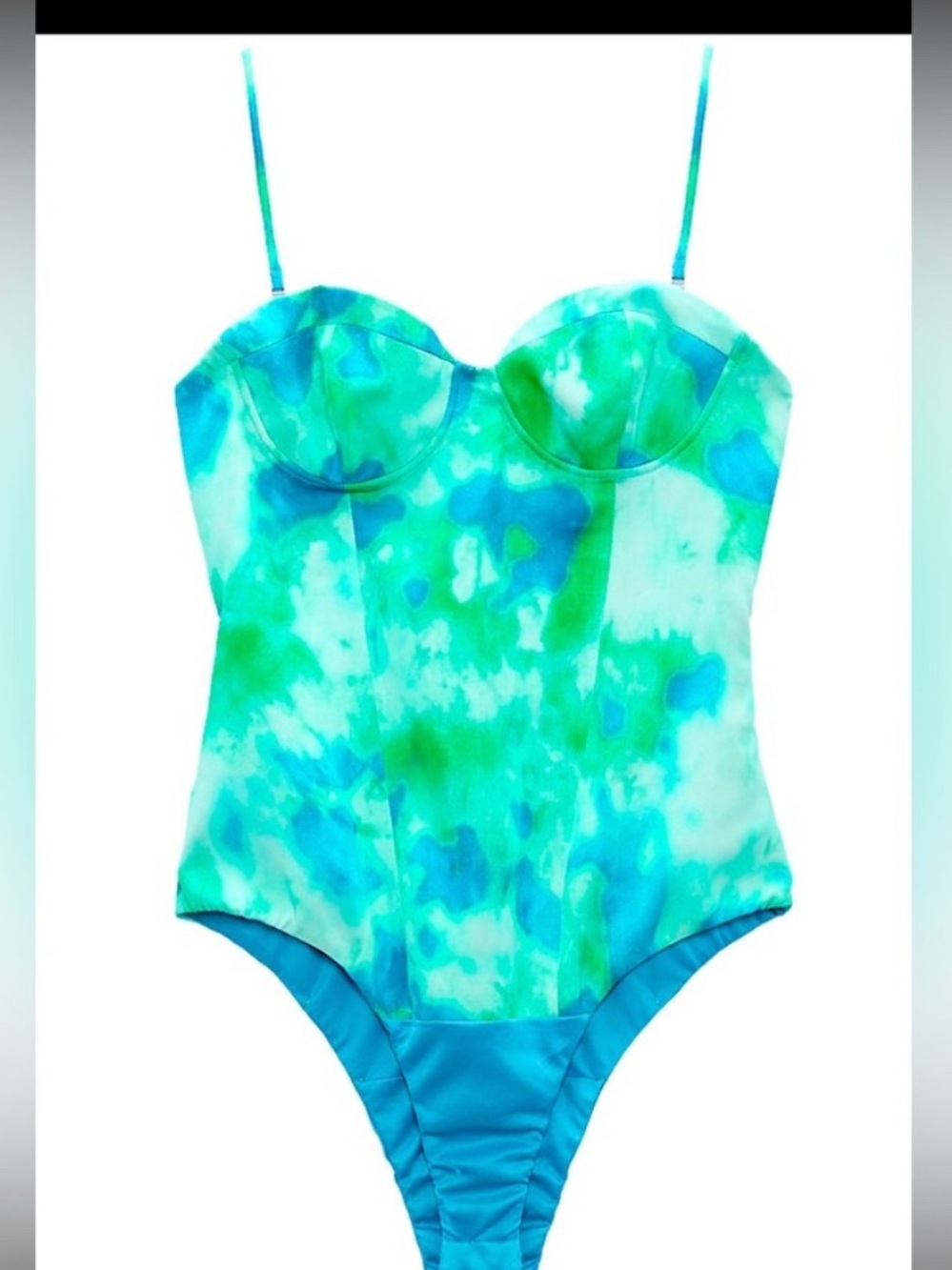 Zara Green and Blue Tie-Dye Bodysuit